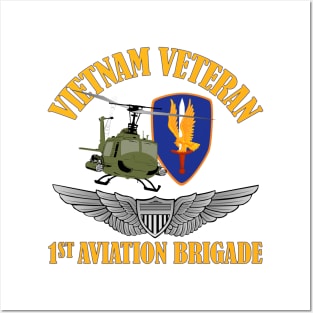 1st Avn Bde Vietnam with Aviator Wings Posters and Art